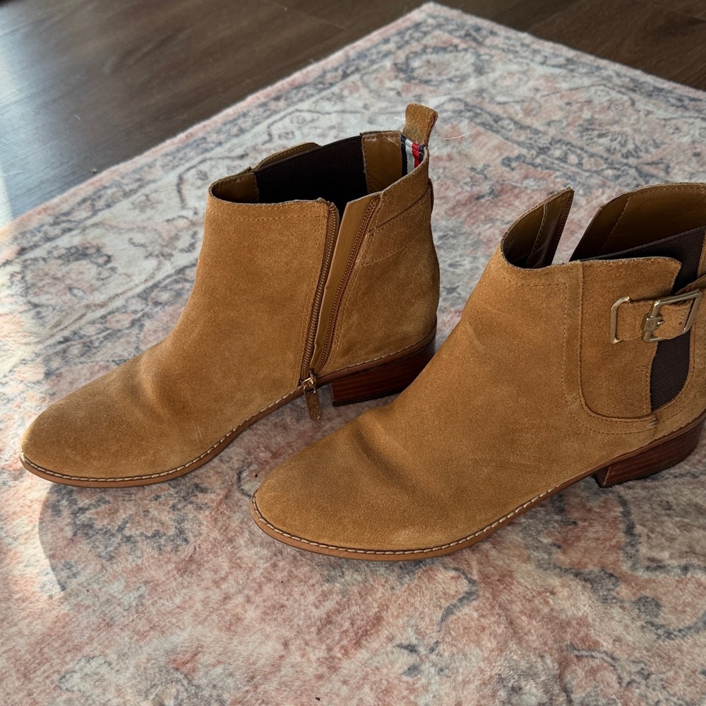 Tommy Hilfiger Brown Suede Ankle Booties